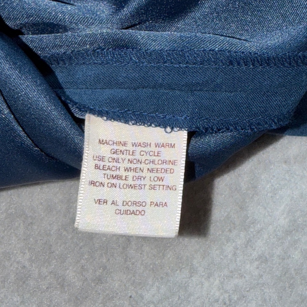 Vintage Worthington Sheath Dress 12P Dark Teal Faux Suede Pleated Short Sleeve - Picture 6 of 12